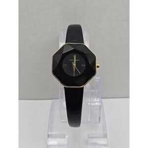 Jasper Conran Ladies Quartz Watch New Battery Faceted Octagon Glass Gold Tone